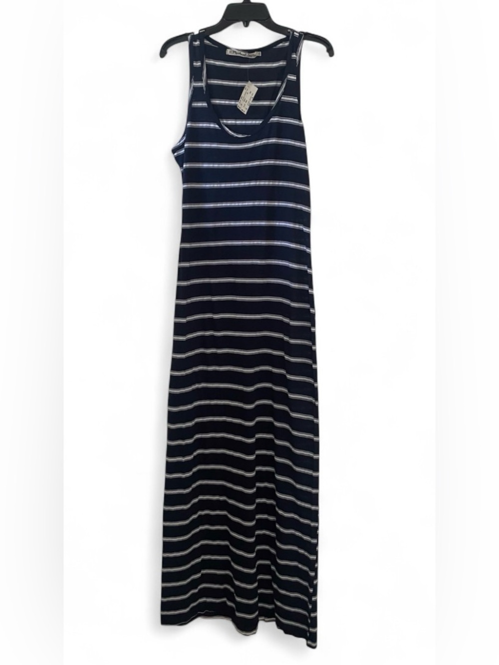 NWT Michael Stars Navy Blue with White Stripes Maxi Dress Womens One Size